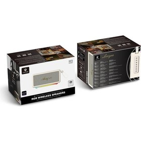 Resim Lenyes S875 Elegance Serisi Rgb Işıklı Taşınabilir Su Geçirmez Tws Bluetooth Hoparlör V5.3 40w Bej 