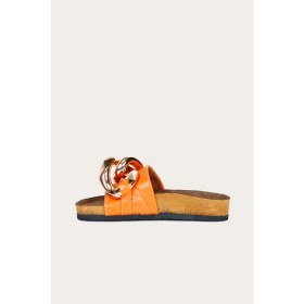 Resim Bueno Shoes Turuncu Napa Deri Kadın Düz Terlik 