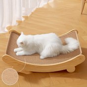 Resim Dayanıklı Katı Ahşap Kedi Tırnak Çıkarma Direği ve Yatak ile Çıkarılabilir Sisal Ped - Çok Seviyeli Kedi Tırmanma Kulesi, İç Mekan Kedileri için Alan Tasarruflu Mobilya Koruyucu, Yumuşak Keteni Dinlenme Alanıyla Kolay Montajlı Kedi Ağacı, Kedi Tırmanma Duvar Sistemi 