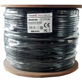 Resim Apronx Cat6 23AWG 305 Metre Outdoor 0.57 MM Siyah Network Kablosu 