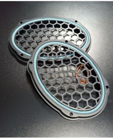 Resim ARTIPOZİTİF BUZMAVİSİ Neon Işıklı 6x9 Oval Hoparlör ve Midrange Kapağı 1Takım (2adet) 