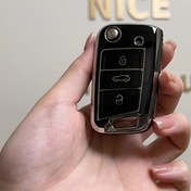 Resim For Volkswagen Tiguan L, Jetta, Polo, Passat, Iteca, Leon FR2, Ibizan, Beetle, Golf GTI/R/MK6 5, Passat, for Volkswagen Golf 7 MK7, Tiguan MK2 ve SEAT Ibiza, Skoda Octavia için TPU Anahtar Kılıfı Aksesuarı 