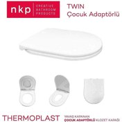 Resim Nkp Twin Çocuk Adaptörlü Yavaş Kapanır Klozet Kapağı NKP0350 