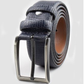 Resim Tudors Erkek %100 Hakiki Deri 3,5 Cm Klasik Lacivert Kemer-24012 