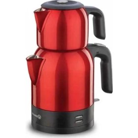 Resim Korkmaz Demkolik KırmızıSiyah Elektrikli Çaydanlık 1.8 lt 
