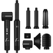 Resim VERYFİT 7 In 1 Hava Üflemeli Saç Düzleştirici Şekillendirici Airwrap Compact Saç Kurutma Fön Makinesi 