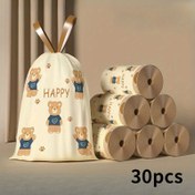 Resim 30 adet Ağır Hizmet Tipi Tek Kullanımlık Plastik Çöp Torbası, Elastik Bağcıklı - Yırtılmaya Dayanıklı, Mutfak, Banyo, Yatak Odası, Oturma Odası için Çok Amaçlı - 6.0kg Kapasiteli, Mutfak Çöp Torbaları, Eğlenceli Tasarım, Dayanıklı Yapı 