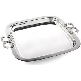 Resim Mikasa Moor Gümüş C Logolu Tepsi 28x24 Cm 