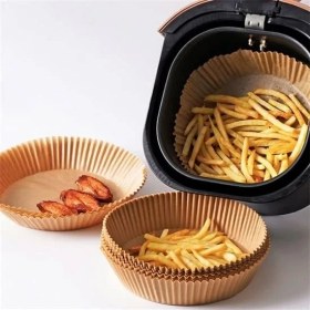 Resim 5dm-50 Adet Air Fryer Pişirme Kağıdı Tek Kullanımlık Hava Fritöz Yağ Geçirmez Yapışmaz Tabak Model 