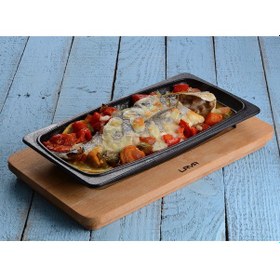 Resim Lava Döküm Servis Tabağı. Siyah Renk. Ölçü 30x15cm. 