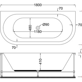Resim Renkli Düz Küvet | Jakuzi | Fenerbahçe | Sanacryl - 80x180 / Antrasit / 1 Kişilik 