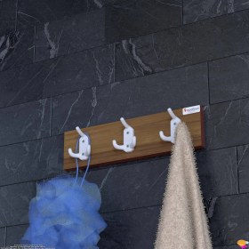 Resim Modilayn Arı 9 Kancalı Banyo Askısı 3' Lü Set 31,4x9,6 cm Şık Tasarım, Ekstra Düzen ve Yer Tasarrufu 