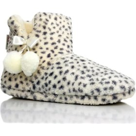 Resim Redplay EB321 Noktalı Desenli Kadın Panduf Ev Botu Ev Ayakkabısı 