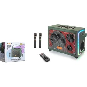 Resim Hadron BB1038 Bluetooth Hoparlör Yeşil Renkli Ahşap Kasa 60W Güç ve Bluetooth 5.0 