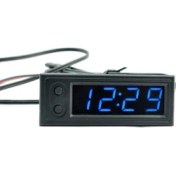 Resim Xiyu Shop Mavi Stil Dc 12V Çok Işlevli Yüksek Hassasiyetli Saat Iç ve Dış Araç Sıcaklığı Pil Gerilimi Monitör Panel Metre Dıy Ayarlanabilir (Yurt Dışından) 