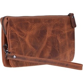 Resim Majeste Rust Brown Curated Deri Clutch Bag Kahverengi 