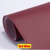 Resim Kendinden Yapışkanlı Deri Yama Kanepe Tamir Yenileme Deri Etiket Mobilya Masa Red Wine 20x30cm 