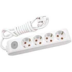 Resim Viko 4'lü Anahtarlı Priz 3x1,5 mm Uzatma Beyaz 7 MT 