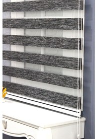 Resim Siyah Bambu Zebra Perde 