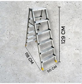 Resim Daimer 6+6 Gold Çift Çıkışlı Alüminyum Merdiven Katlanır 