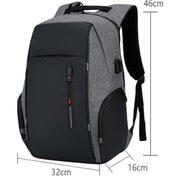 Resim Yunboo 17 İnç Laptop Çantası - Usb Şarj Portlu, Su Geçirmez, Çok Bölmeli Sırt Çantası Laptop Çantası Laptop Çantası 