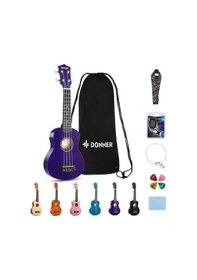 Resim Donner Dus-10p Soprano Ukulele Seti Mor 