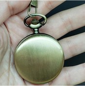Resim Askımo Vintage Retro Hediyelik Köstekli Cep Saati Düz Tasarımsız Altın Renk Antika Saat 