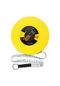 Resim Jianda Fiber Deri Mezura Disk Şeklinde Elle Kumandalı Yumuşak Cetvel Şantiye Ölçüm Cetveli 50m 