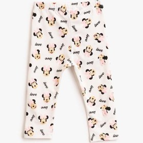 Resim Kız Bebek Minnie Mouse Lisanslı Baskılı Normal Bel Tayt 