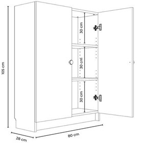 Resim Bili Yatay Kitaplık 3 Raflı 2 Kapaklı Çok Amaçlı Ofis Salon Çalışma Odası Kütüphane Rafı Meşe Meşe 
