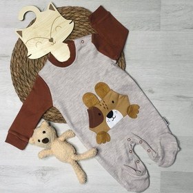Resim Aykon Sevimli Köpekçik Cepli Figürlü Tulum 