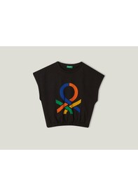 Resim Benetton Kız Çocuk Tişört Bnt-G288 Top Siyah 