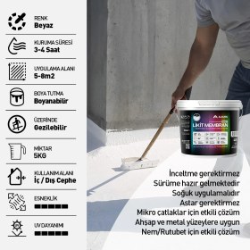 Resim Alkoru 5 kg Beyaz Likit Membran Renkli Reçine Esaslı Sıvı Su Yalıtım Malzemesi 