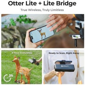 Resim 3d Baskı İçin Creality Otter Lite 3d Tarayıcı, Kablosuz El Tipi Tarayıcı, 0,05 Mm Doğruluk, Sarsıntı Önleyici Takip, 30 Fps'ye Kadar Hız, 20-2000 Mm Arası Nesneler İçin 24 Bit Tam Renkli Tarama 