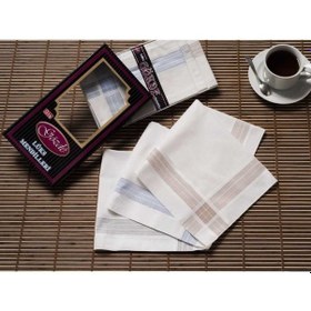 Resim Siyah Kutulu 42x42 Cm Düzine 12 Adet Kumaş Mendil-gm 03 Beyaz 