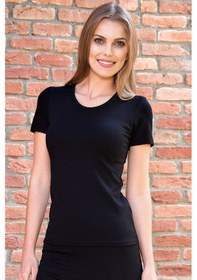 Resim MAN8532-1002 Anıl Termal İç Giyim Kadın Termal Kısa Kol Geniş Yaka İçlik T-Shirt (8532) 