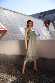 Resim Zara Model Elbise - Haki Yeşil 