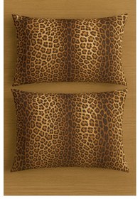 Resim Desenli Pamuklu Yastık Kılıfı 2 Adet 50 X 70cm Kahverengi 