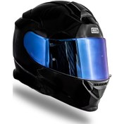 Resim Delta Basic Parlak Siyah Çene Açılır Kask C6 Siyah 