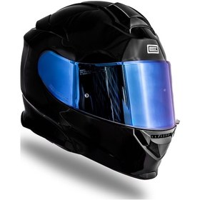 Resim Delta Basic Parlak Siyah Çene Açılır Kask C6 Siyah 