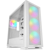 Resim Rampage Vanguard V2 Beyaz Mesh Easy Temperli Cam Type-C+Usb3.0 4*rgb Fan+Hub E-Atx Big-T Gaming Kasa 