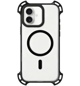 Resim İphone 17 Drone Tarzı Dört Köşeli Şok Geçirmez Akrilik Magsafe Telefon Kasası İçin Siyah Siyah 