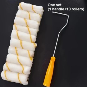 Resim Globalbloom Sarı+açık Beyan Uzun Saplı 4 İnç Boya Rulosu Seti - Duvarlar, Tavanlar Ve Küçük Alanlar İçin 