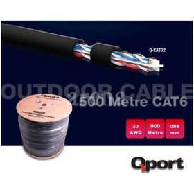 Resim Qport Q-Cato2 500Mt Cat6 Outdoor 23Awg 0.58Mm Utp Kablo 