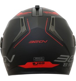 Resim Beon B700 Çene Açılır Kask Kırmızı - Mat Siyah 