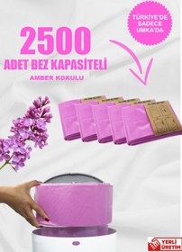 Resim Korbell Kirli Bebek Bezi Kovaları Ile Uyumlu 2500 Bebek Bezi Kapasiteli Kokulu 5 Paket Yerli Çöp Poşeti 