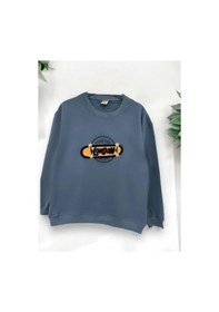 Resim Zekids Erkek Çocuk London İşlemeli Sweatshirt-14233 Indigo 