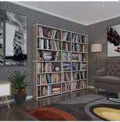 Resim Kenzlife Kitaplık Süper Ga 180 200 19 Crd 6 Katlı 3 Bölme Çift Bölme Opsiyonlu Ofis Mutfak Banyo Dolabı Arkalıksız Çok Renkli 