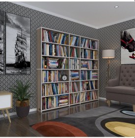 Resim Kenzlife Kitaplık Süper Ga 180 200 19 Crd 6 Katlı 3 Bölme Çift Bölme Opsiyonlu Ofis Mutfak Banyo Dolabı Arkalıksız Çok Renkli 