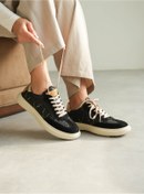 Resim MOLY ESPADRİLLE LİLLE GÜNLÜK KULLANIM YILAN DETAYLI GERÇEK DERİ SNEAKERS AYAKKABI 
